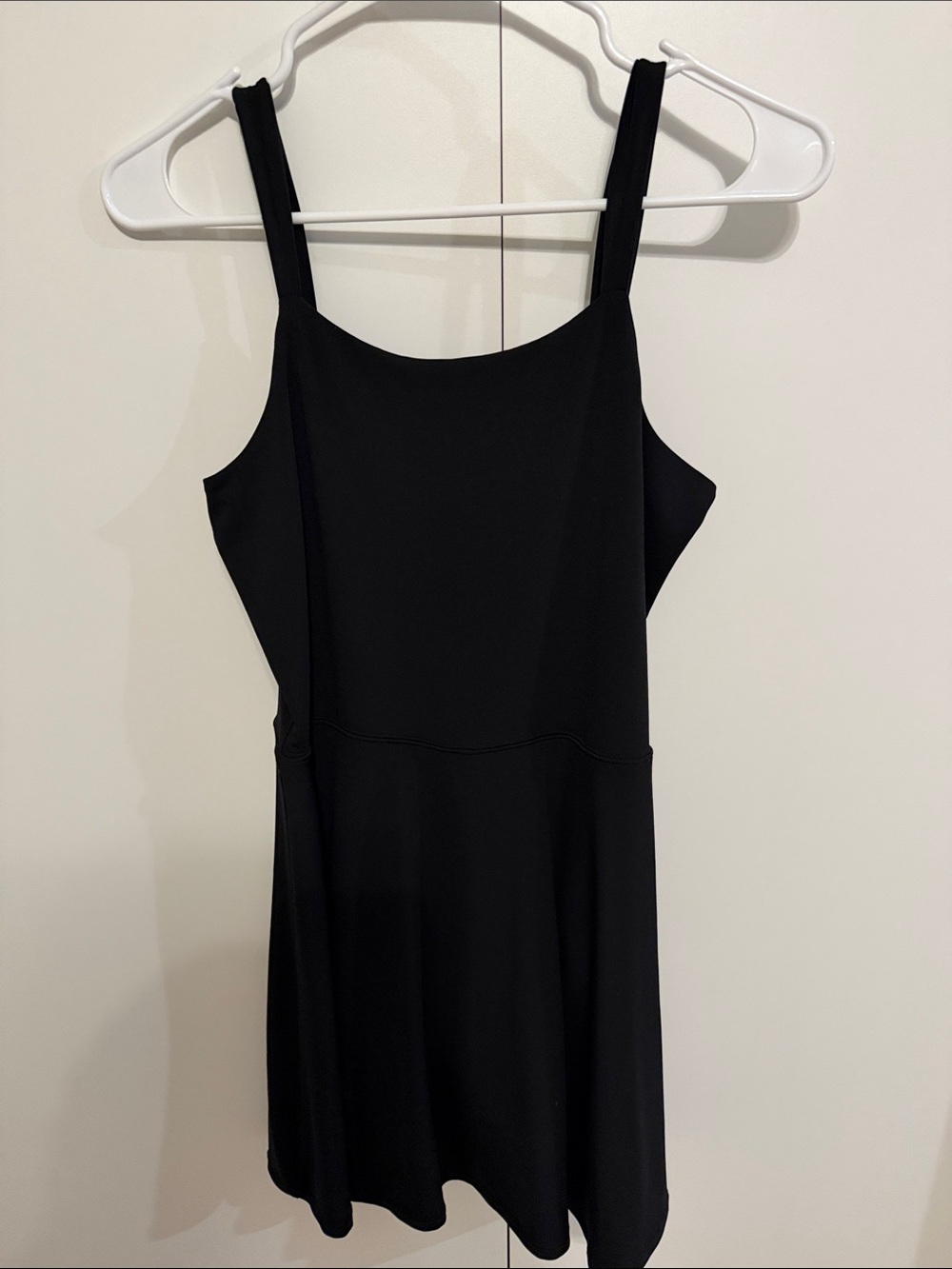 art class Black Mini activewear Dress with Square Neck and Straps